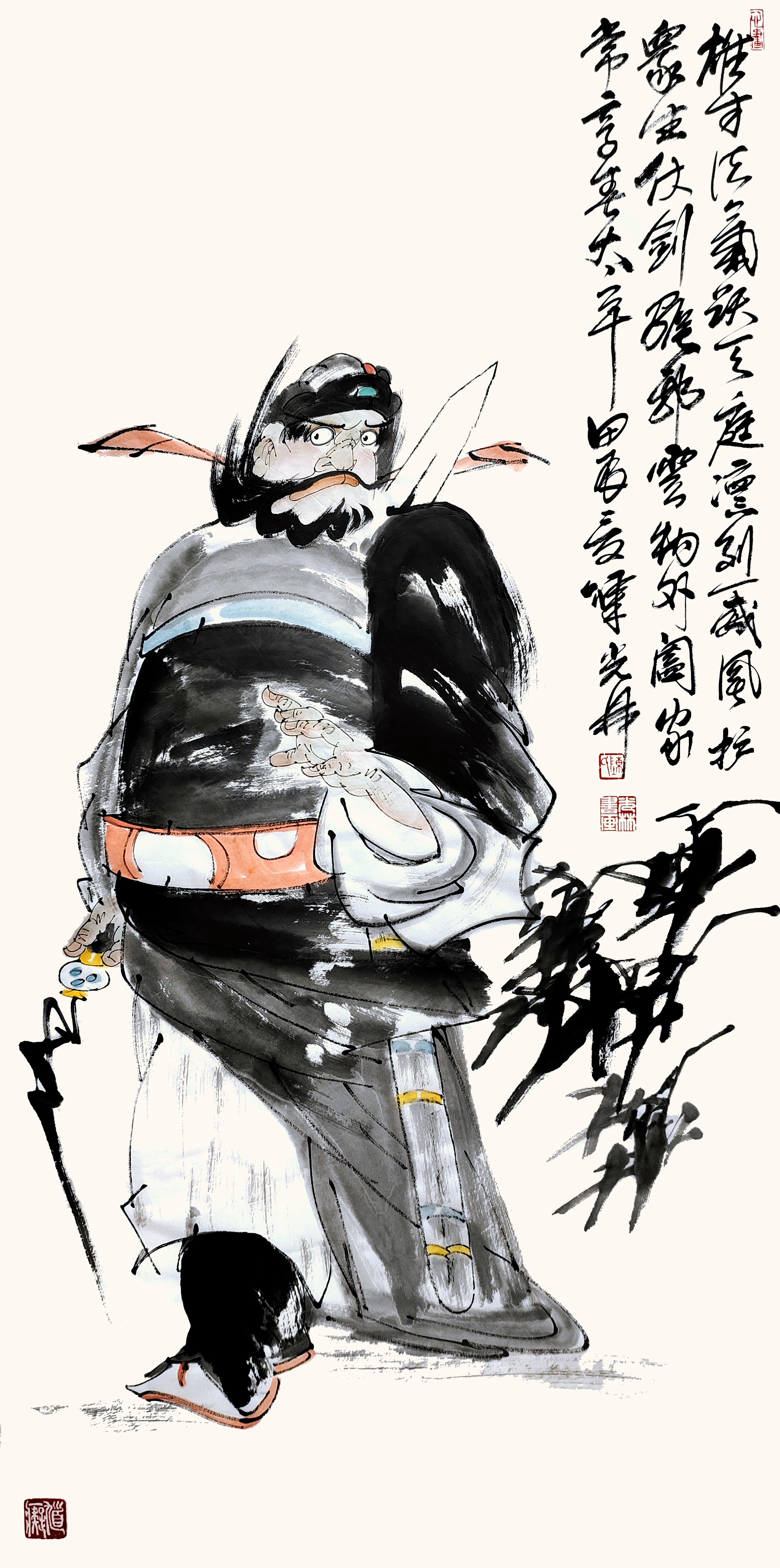 钟馗驱邪图136cm×68cm
