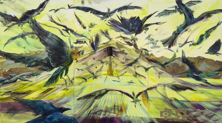 刘娃《最大负荷Full Capacity》布面丙烯,250×150cm×3,2024