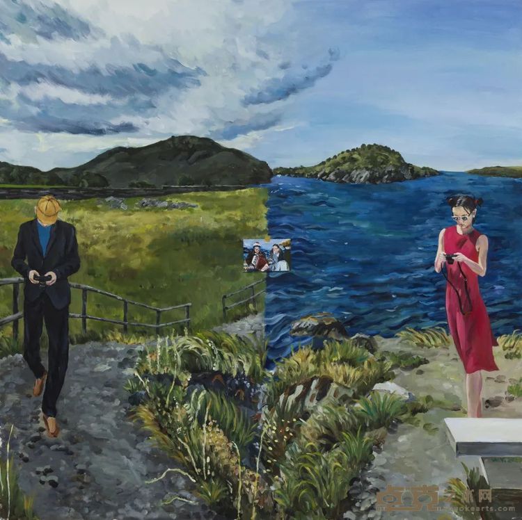 《似水年华》，布面丙烯，180 × 180 cm，2023