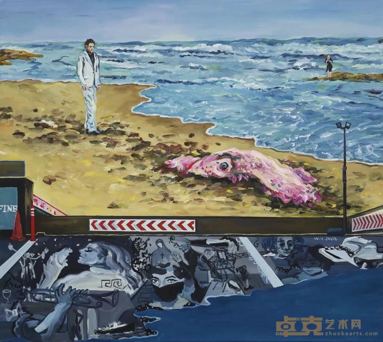 《已经忘记太多了》，布面丙烯，140 × 156 cm，2024