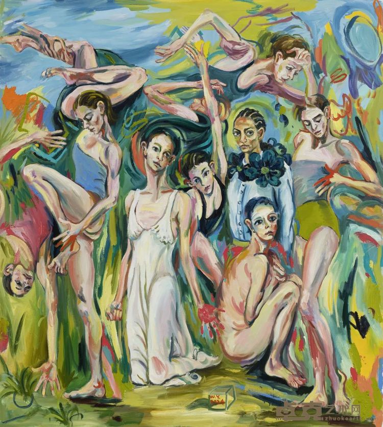 《都怪阳光太刺眼》，布面油画，200 × 180 cm，2024