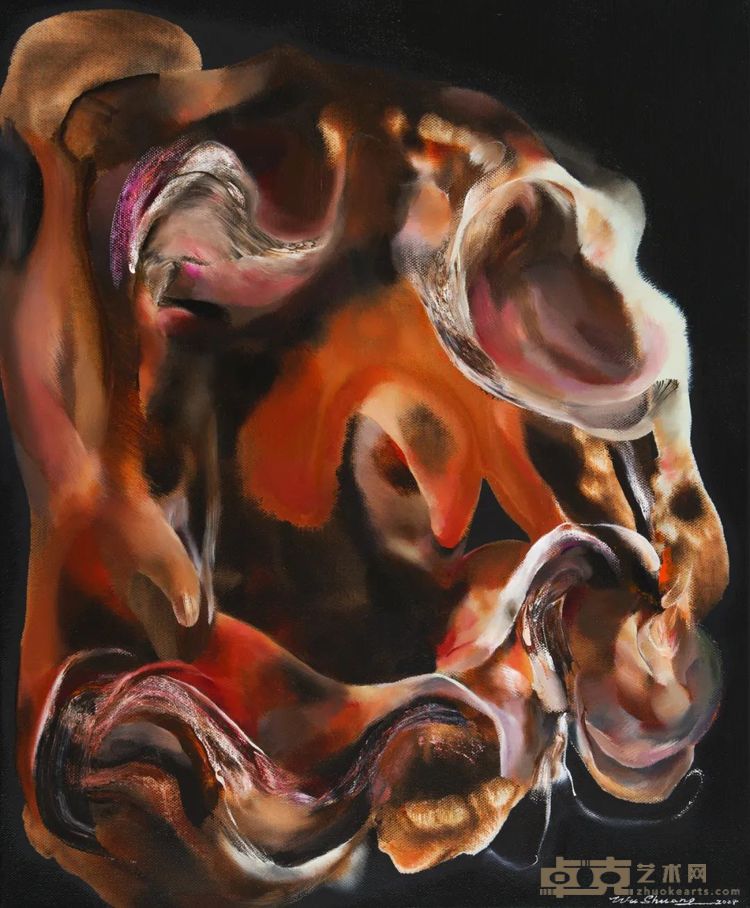 吴霜《心灵感应》｜46.0 x 38.0 cm布面丙烯｜2024