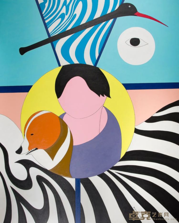 矢柳刚《爱犬Dekopin与大谷翔平的决心》162.0 × 130.7 cm｜布面丙烯与油彩｜2024