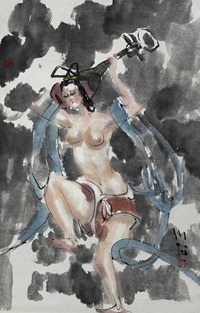 傅小石 人物 立轴