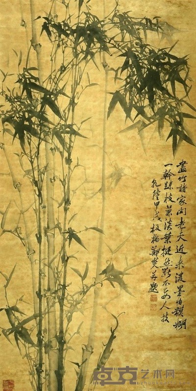郑板桥 （款） 墨竹 立轴 134×67cm