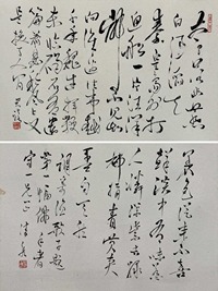 潘然 行书两帧 镜片