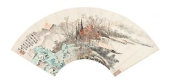 冯超然 山水 扇面