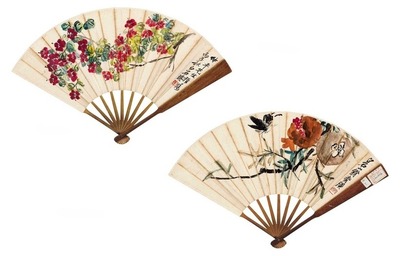 齐白石 花卉·石榴 成扇