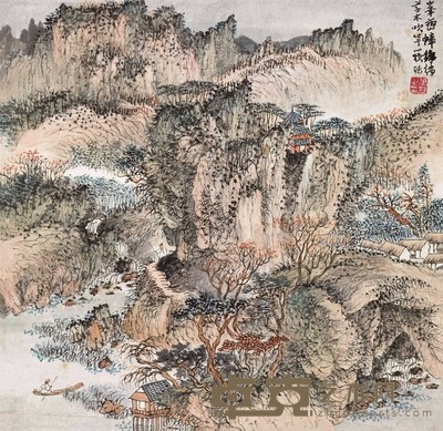 萧愻 峰峦幛锦绣 立轴 32×32.8cm