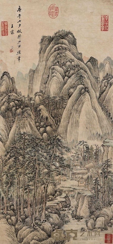 王霖 山水 立轴 72×33.5cm