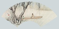 陈少梅 辛未（1931年）作 柳湖清箫 扇面镜心
