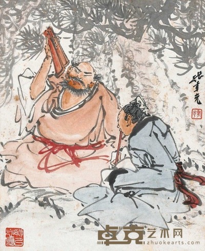 张聿光 松阴雅奏 立轴 32×26cm