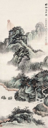 吴湖帆 晴溪隐居图 立轴