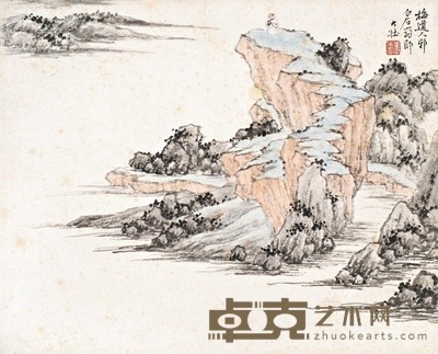 张大壮 登高望远 镜心 22×27.2cm