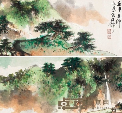 谢稚柳 山水 镜片 19×86cm