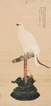 郎世宁 鹰 立轴