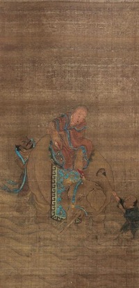 佚名 洗象图 立轴