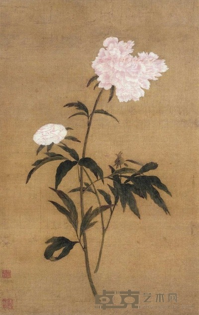 佚名 花卉 镜片 61×38.5cm