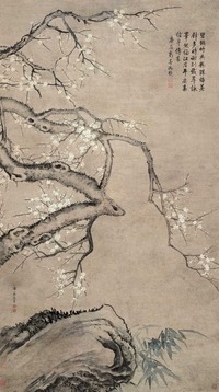 邹一桂 梅竹 立轴