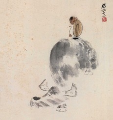 陈子庄 牧童牛 镜框