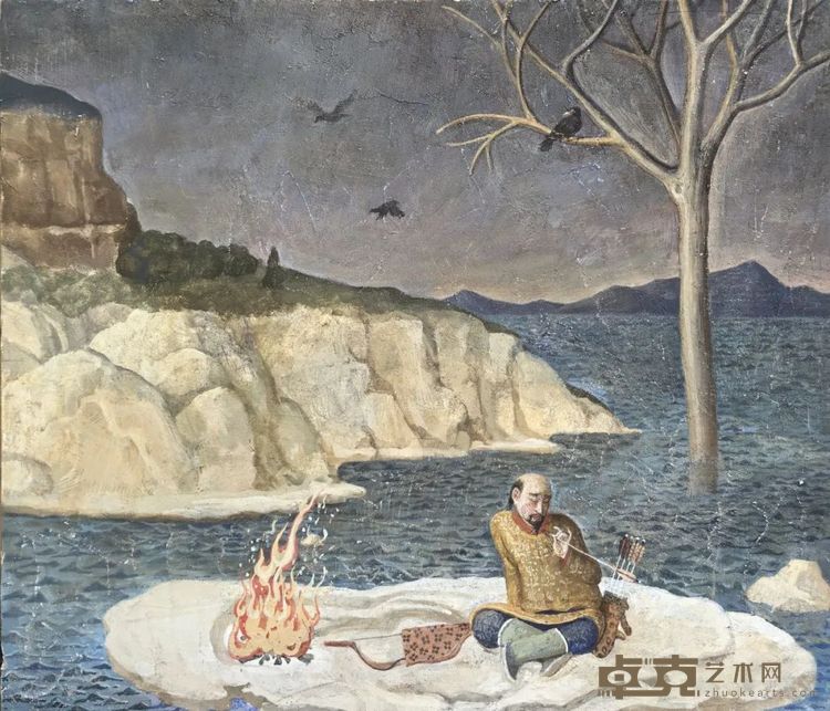校箭图 Arrow Inspection木板坦培拉 Tempera on Wood50 × 60 cm, 2025, © LI Wendong