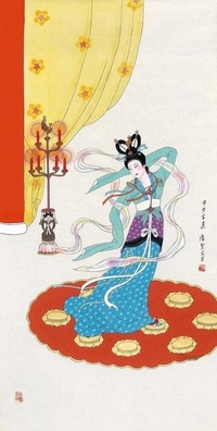 潘絜兹 步步金莲 镜心