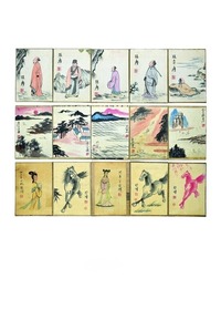 骏马图、仕女图册页、山水册页、人物册页