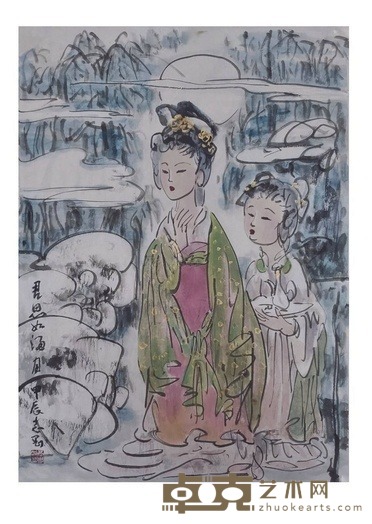 国画 思君如满月 