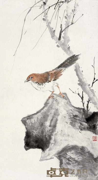 江寒汀 独自耐寒 立轴 84×49.5cm