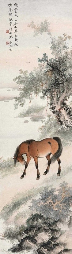 戈湘岚 骏骨西风 立轴