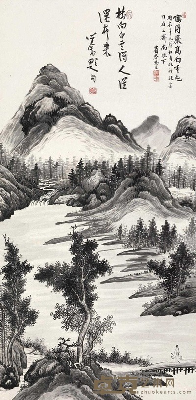 谢锡三 1941年作 春山图 立轴 105×52cm