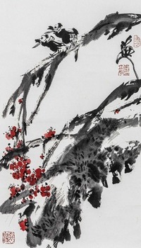 张立辰 花鸟 立轴