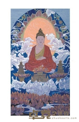 国画 花开见佛 