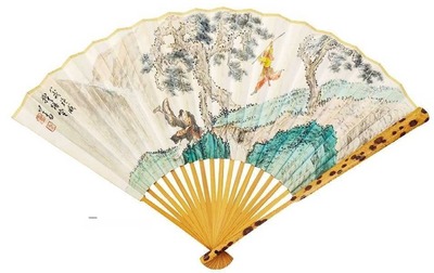 溥心畬 山水 成扇