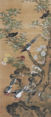 陈枚 花鸟 立轴