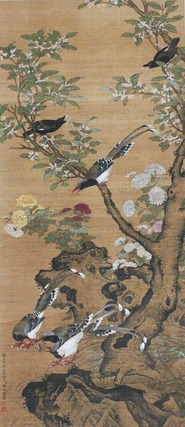 陈枚 花鸟 立轴