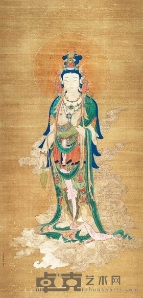 丁观鹏 佛像 立轴 143×68cm