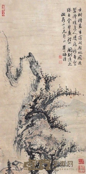 梅清 山水 立轴 75×38cm
