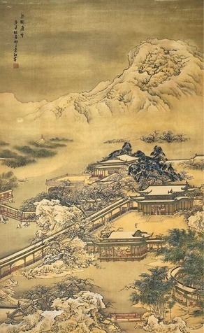 袁江 梁园飞雪 立轴