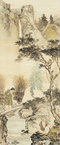 苏六朋 山水人物 立轴