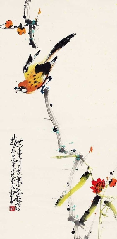 赵少昂 花鸟 立轴