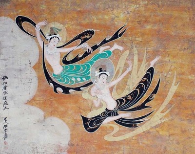 张大千 敦煌人物 立轴