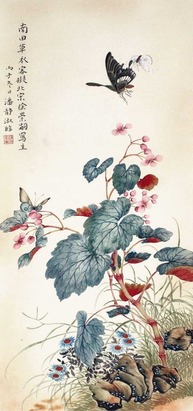 潘静淑 花蝶 立轴