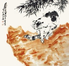 黄胄 猫 立轴