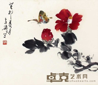 王雪涛 蝶恋花 立轴 29×33cm