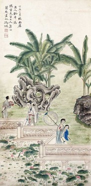 冯超然 仕女 立轴