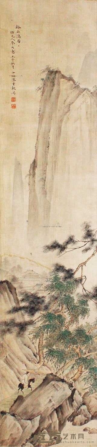 陈少梅 山水 立轴 100×22cm