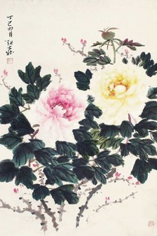 张大壮 牡丹 立轴
