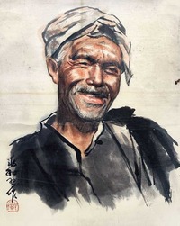蒋兆和 人物 镜框