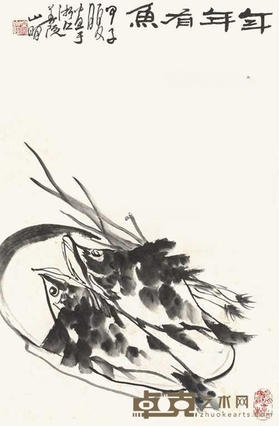 吴山明 鳜鱼图 立轴 67×42cm